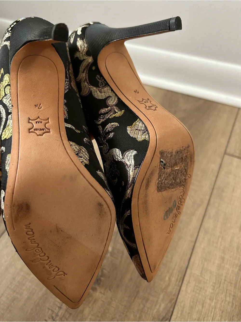 Sam Edelman Black Floral Stillson Pumps Womens Size 7.5